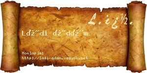 Ládi Ádám névjegykártya